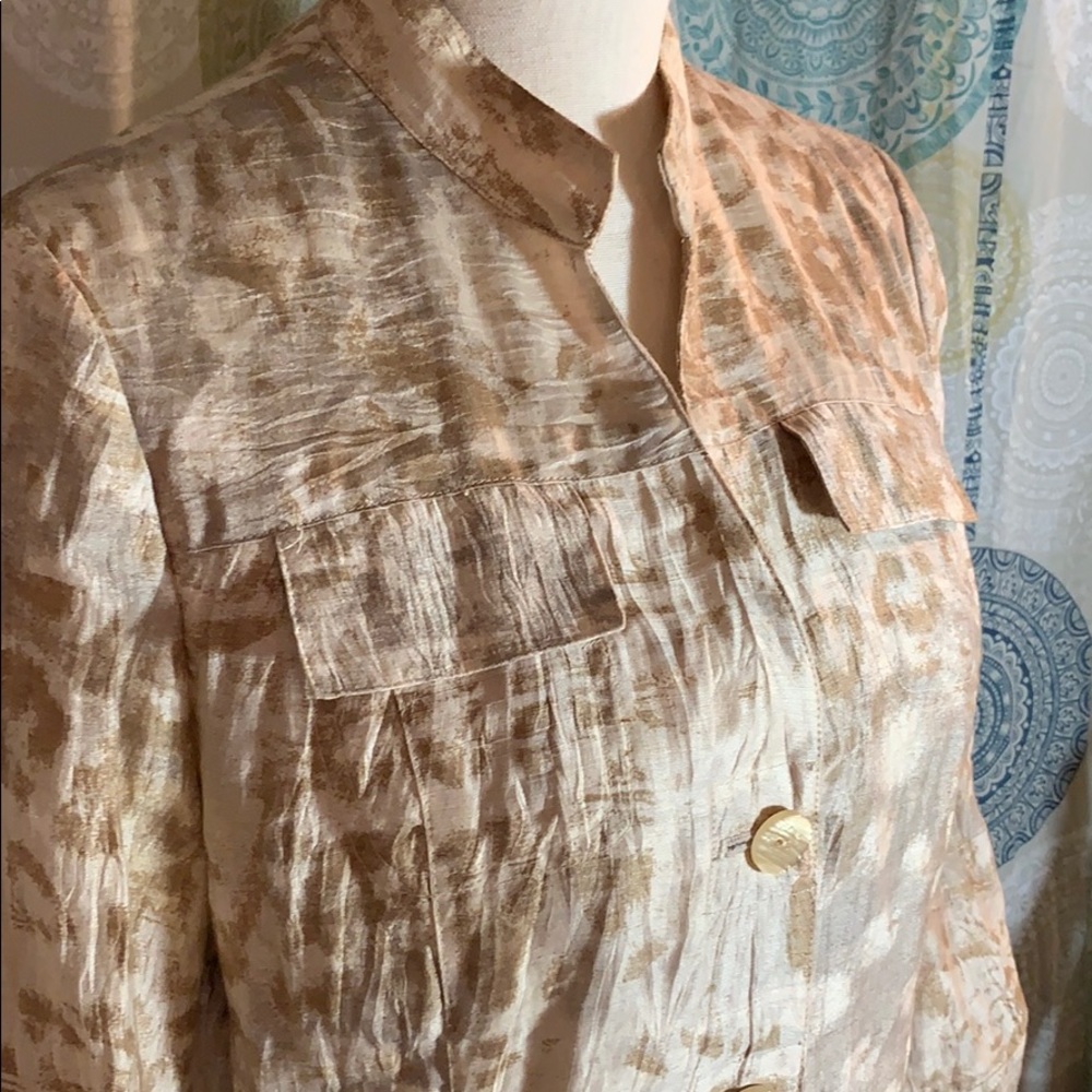 3/$20 Leopard print Simon chang shirt jacket - Picture 3 of 8